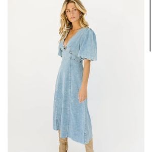 white christmas dresses darcy dress // denim *zoco exclusive* – shop zoco